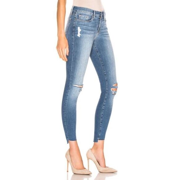 Frame Le Skinny De Jeanne Cutoff Stagger Sunset Cliffs Denim Jeans | 28 - Picture 1 of 11